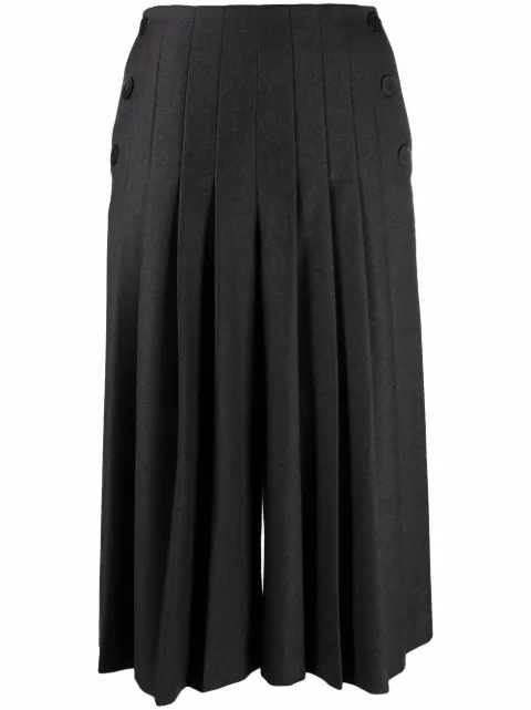 Christian Dior Pre-Owned 2010 pleated high-waisted culottes Grey HOLADIO184