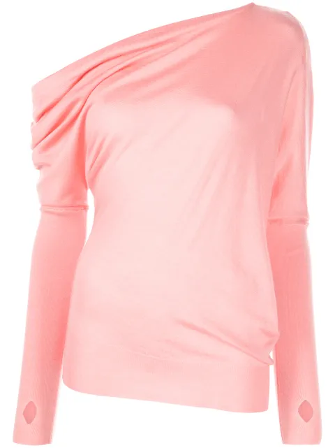 TOM FORD one-shoulder asymmetric jumper Pink MAK697YAX087DP270