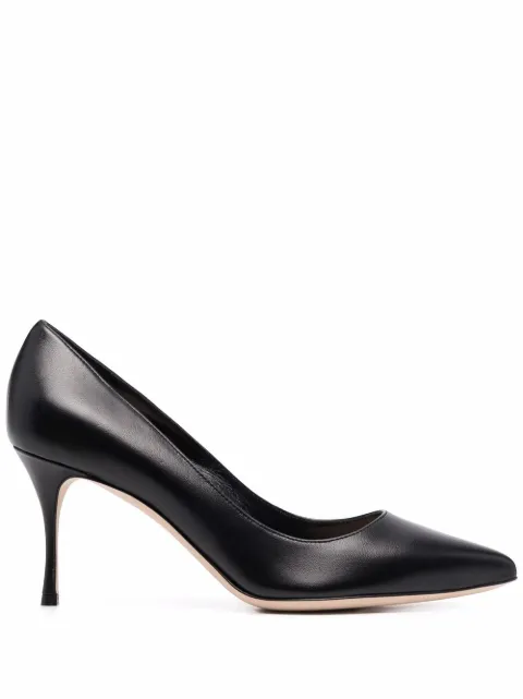 Sergio Rossi Godiva 75mm polished-finish pumps Black A43841MAGN05