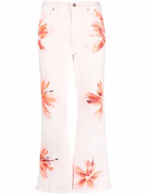 Alanui Desert Island flared jeans Pink LWYA017S22DEN0023485