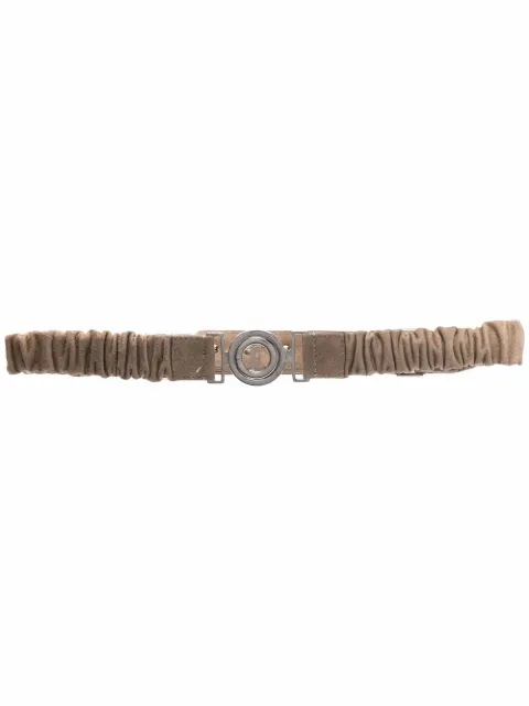 Gianfranco Ferré Pre-Owned 1990s logo plaque belt Neutrals GFFE120A