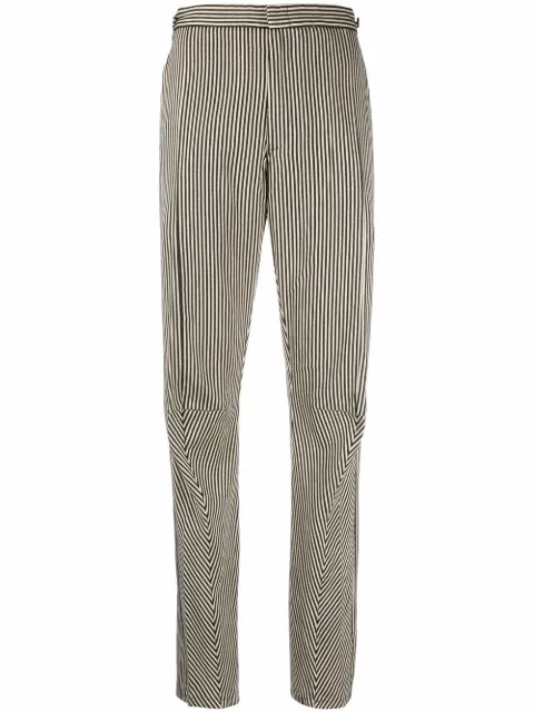 Comme Des Garçons Pre-Owned 2000s striped straight-legged trousers Black CODE350Z