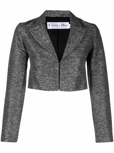 Christian Dior Pre-Owned 2000s mélange-effect cropped jacket Black DIO161PT