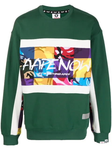 AAPE BY *A BATHING APE® logo-embroidered sweatshirt Green ASW3824XAH