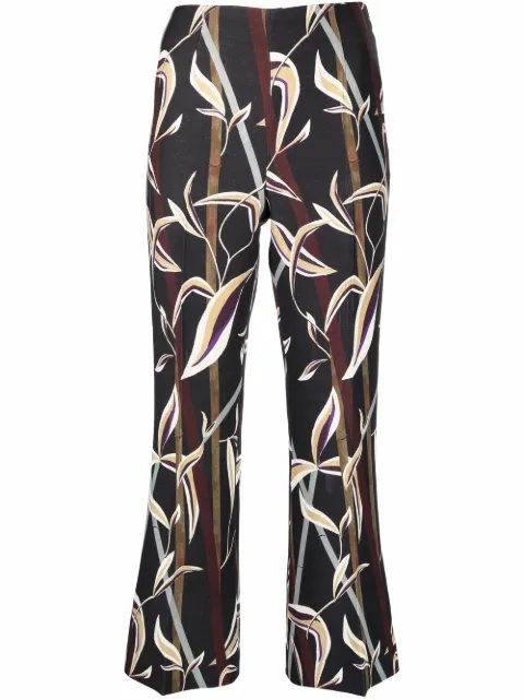 Christian Dior Pre-Owned 2000s leaf print cropped trousers Black HOLADIO165