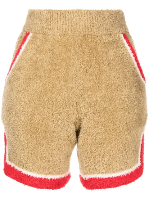 Undercover side-stripe towelling shorts Brown UC1B1508