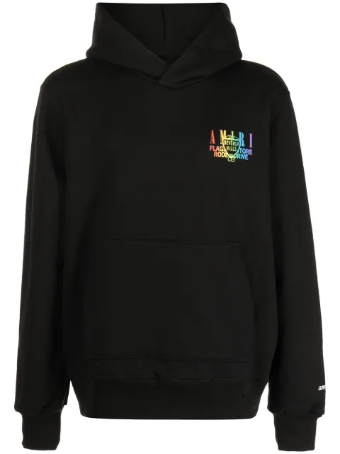 AMIRI Beverly Hills logo-print hoodie Black MJGH083082