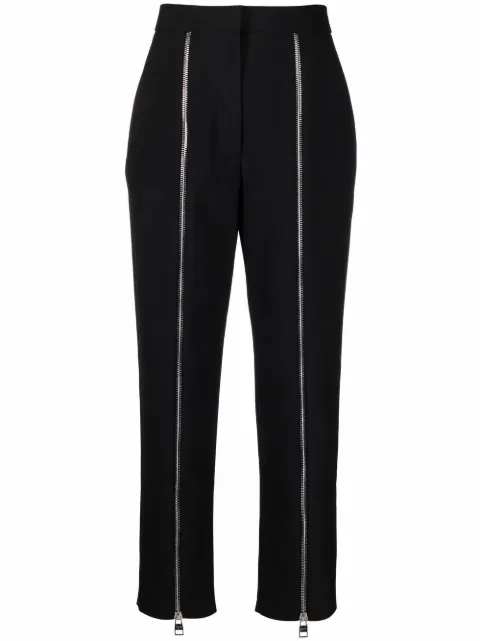 Alexander McQueen zip-detail-high-waisted trousers Black 700110QJACX