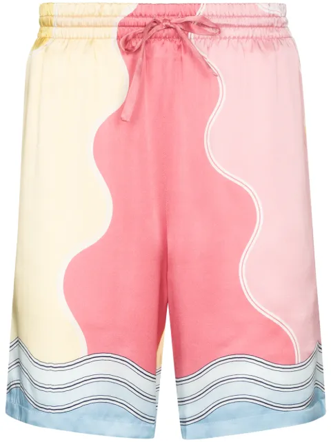 Casablanca Soleil Levant silk shorts Pink MS22TR012