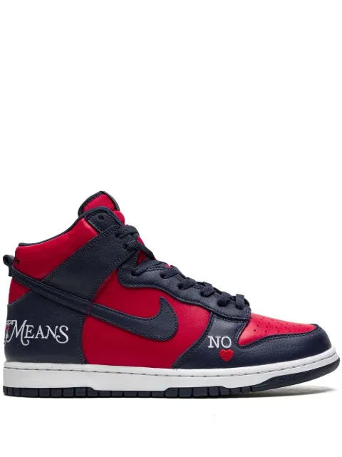 Nike x Supreme SB Dunk High "By Any Means Navy/Red" sneakers Blue DN3741