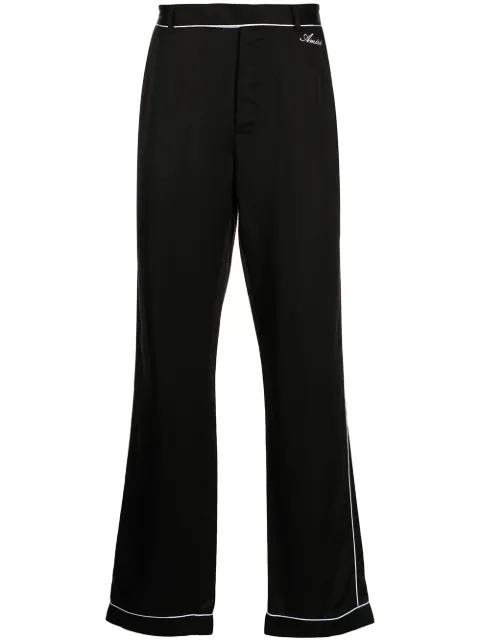 AMIRI straight-leg satin trousers Black MPF015001