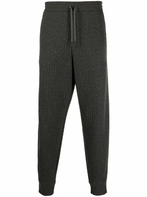 Giorgio Armani ribbed side-stripe trousers Green 3LSP53SJBAZ