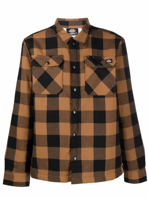 Dickies Construct plaid-check print jacket Brown DK0A4XGR