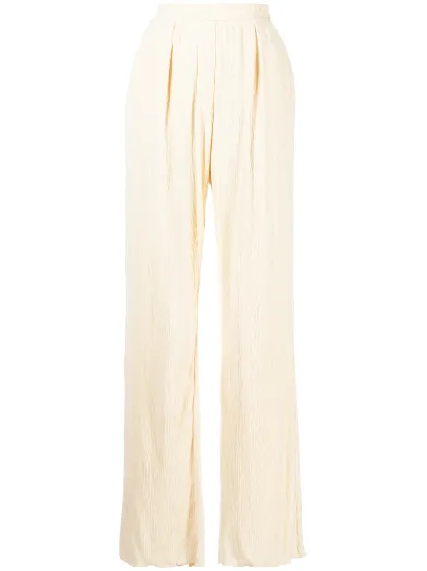 SIMKHAI plissé straight-leg trousers Yellow 1224015SBUTTERCREAM