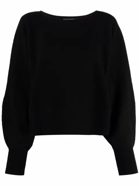 Alberta Ferretti long puff sleeves sweater Black A09246602