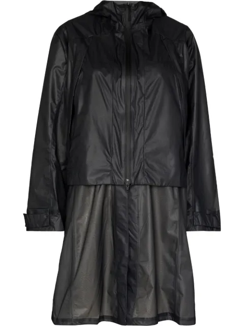 Y-3 hooded midi raincoat Black HG8672