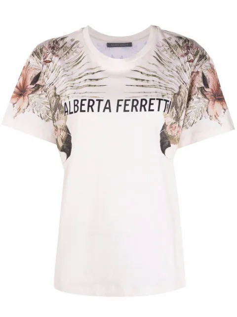 Alberta Ferretti floral-print T-shirt Neutrals A07011660