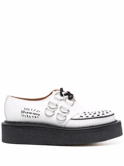 George Cox x 10 Corso Como D-ring embellished creepers White 15426VI