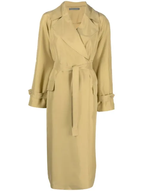 Alberta Ferretti wrap-over silk trench coat Neutrals A04080118