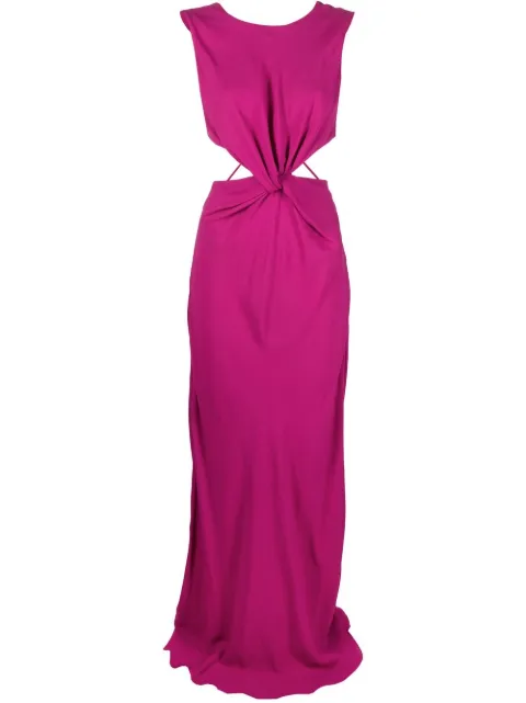 Alberta Ferretti cut-out gathered gown Pink A04030119