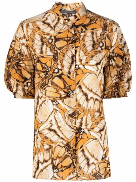Alberta Ferretti butterfly print shirt Neutrals A02080151