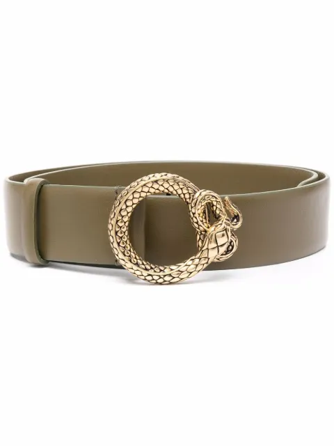 Alberta Ferretti snake-buckle leather belt Green A30061685