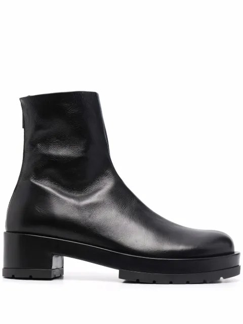 SAPIO chunky leather ankle boots Black N17M