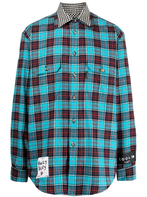 COOL T.M reversible plaid shirt Blue M1PT8000A21018