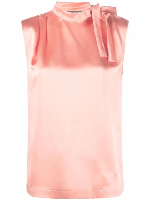 Alberta Ferretti bow-detail satin blouse Pink A02111617