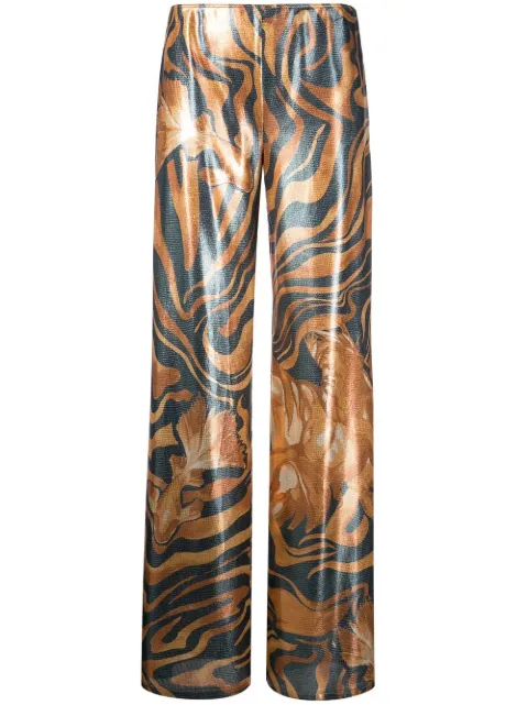 Alberta Ferretti swirl print wide leg trousers Blue A03032919