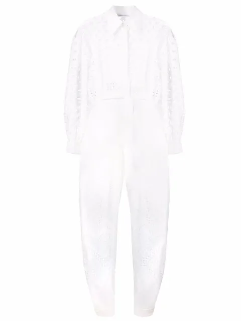 Alberta Ferretti broderie belted bodysuit White A04581668