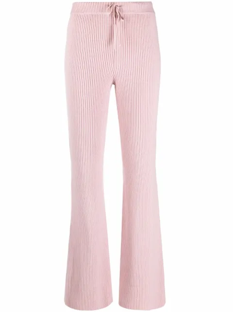 Alberta Ferretti ribbed knit flared trousers Pink J03811605