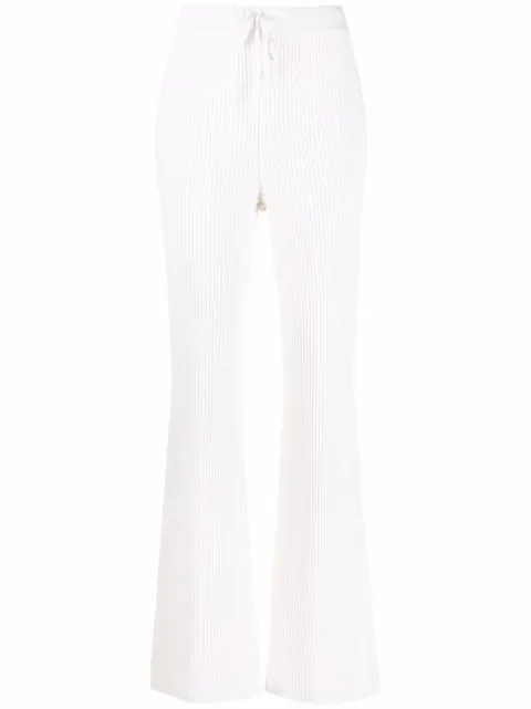 Alberta Ferretti ribbed knit flared trousers White J03811605