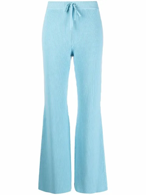 Alberta Ferretti ribbed knit flared trousers Blue J03811605