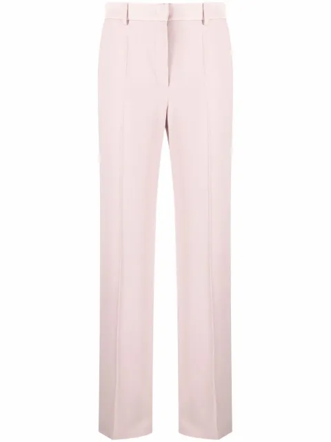 Alberta Ferretti satin-trim wide-leg trousers Pink V03251618