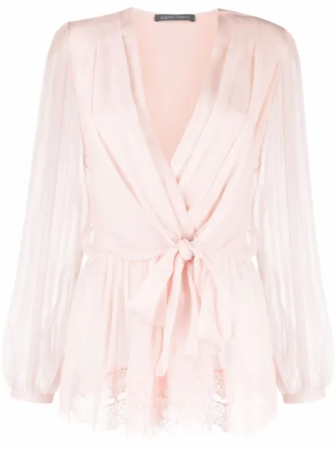 Alberta Ferretti wrap-style blouse Pink A02131614
