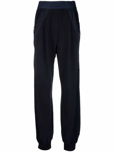Alberta Ferretti cut-out detail track pants Blue A03032841