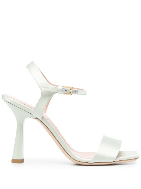 Alberta Ferretti heeled silk sandals Green A63298202