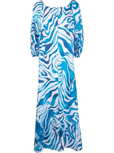 Alberta Ferretti swirl print dress Blue A04032920