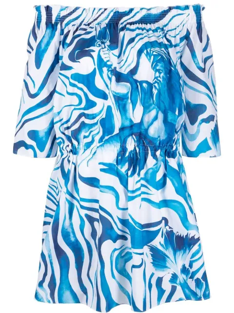 Alberta Ferretti swirl print shift dress Blue A04012920