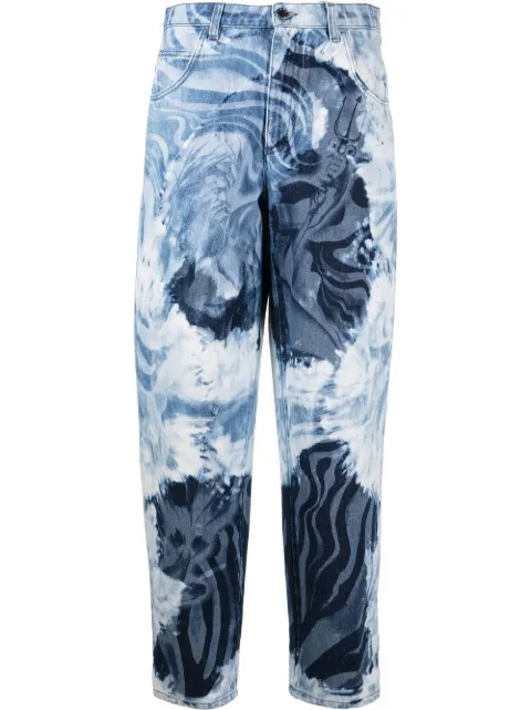 Alberta Ferretti graphic print tapered jeans Blue A03302978