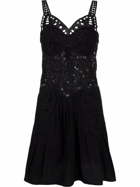 Alberta Ferretti lace style cut out dress Black A04430139