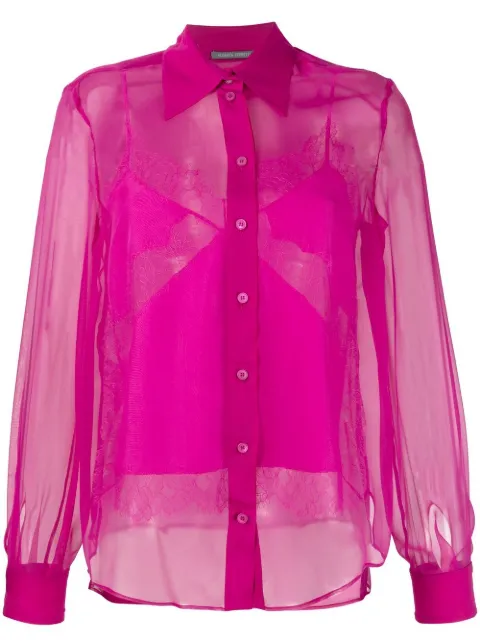 Alberta Ferretti silk sheer shirt Pink A02010114