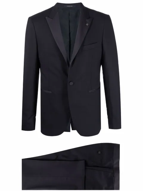 Tagliatore contrast panel slim-fit suit Blue SFBR15A01080001