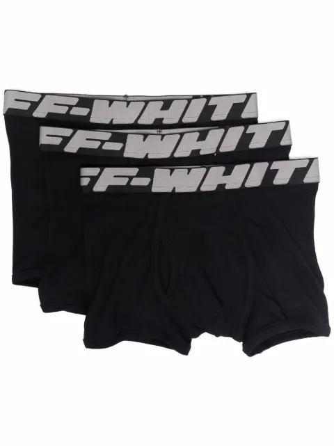 Off-White logo-waistband boxers (3-pack) Black OMUA001C99FAB0011008