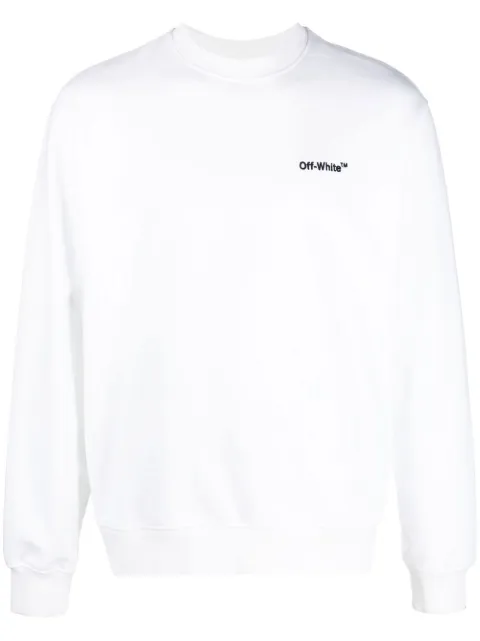 Off-White Helvetica crew-neck sweatshirt White OMBA057C99FLE0100110