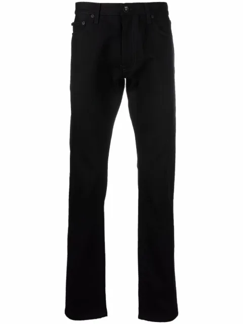 Off-White Diag-stripe print slim fit jeans Black OMYA102C99DEN0031001