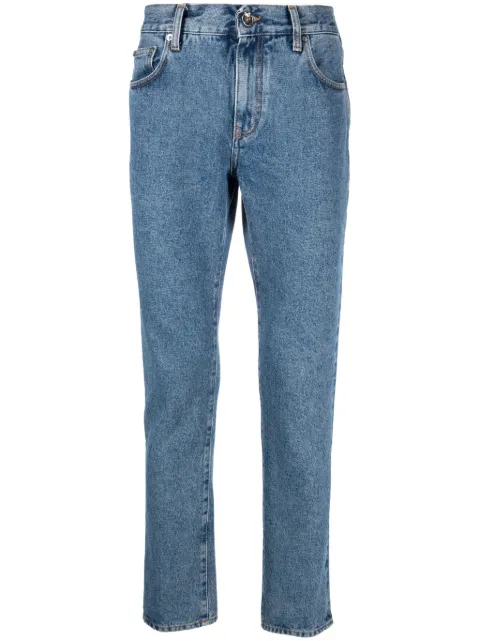 Off-White Diag-print skinny jeans Blue OMYA074C99DEN0044901