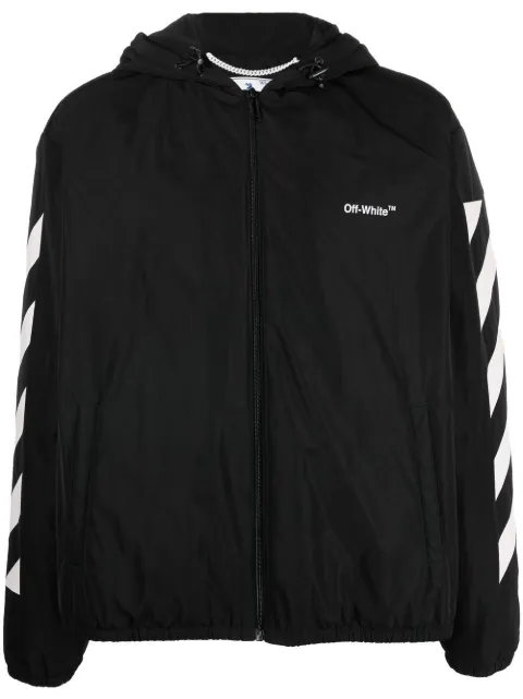 Off-White Diag logo-print windbreaker Black OMED044C99FAB0011001