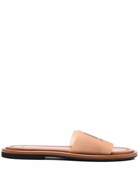 Nº21 logo-print flat sandals Brown 22ECPXNV13000